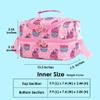 Life on track Insulated Kids Dual Compartment Lunch Bags Tote for Girls Boys Toddler Lunch Boxes Pre-School Toddler Kindergarten Picnic Camp Food Cooler Thermal with Strap (Pink Unicake) view 2