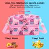 Life on track Insulated Kids Dual Compartment Lunch Bags Tote for Girls Boys Toddler Lunch Boxes Pre-School Toddler Kindergarten Picnic Camp Food Cooler Thermal with Strap (Pink Unicake) view 3