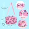 Life on track Insulated Kids Dual Compartment Lunch Bags Tote for Girls Boys Toddler Lunch Boxes Pre-School Toddler Kindergarten Picnic Camp Food Cooler Thermal with Strap (Pink Unicake) view 4