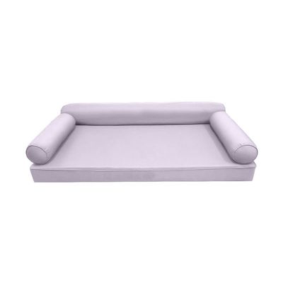 Prolinemax Style 6 - Mattress & Pillow Bolster for Outdoor Indoor Daybed Porch Swing Bed Piped Trim Queen Size AD107 | Covers ONLY |