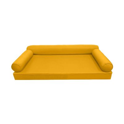 Prolinemax Style 6 - Mattress & Pillow Bolster for Outdoor Indoor Daybed Porch Swing Bed Piped Trim Queen Size AD108 | Covers ONLY |