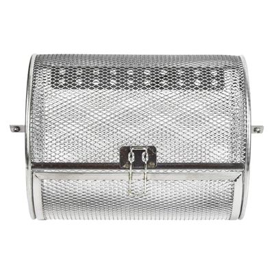 Cabilock Stainless Steel Rotating Grilling Cage for Nuts and Meat Easy to Use Clean Maintain Versatile Baking Tool for Air Fryers and Ovens Compact Design Grey