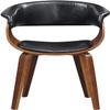 AC Pacific D-007 Curved Mid Century Modern Dining Chair with Faux Leather Padded Seat & Back, Wooden Frame, Elegant Kitchen Accent Furniture, Easy Assembly, Black view 4
