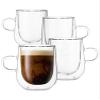 BTaT Double Wall Glass Coffee Mugs, 5 oz (150ml), Set of 4, Clear Latte Mugs view 1