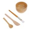 1 set Skin Lady Beauty Household Hair Women Mixing Silicone at Stirring Makeup Applicator Facial for Spoon Kits Spatula Wooden Tools Brush Home Homemade Kit Care Supplies Bowl view 1