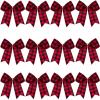 WILLBOND 12 Pieces Red Valentines Velvet Bows Decorations,6 Inch Valentine Ornaments for Tree Home Party Front Door Wedding Holiday Decor(Red and Black,4 x 4 Inch) view 1