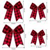 WILLBOND 12 Pieces Red Valentines Velvet Bows Decorations,6 Inch Valentine Ornaments for Tree Home Party Front Door Wedding Holiday Decor(Red and Black,4 x 4 Inch) view 3