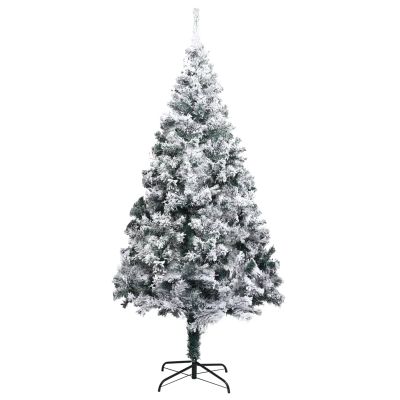 Tidyard Artificial Christmas Tree, Green PVC Snow Flocked Pine Xmas Tree with Adjustable Branches 70.9 Inches for Indoor Outdoor Holiday Decor