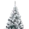 Tidyard Artificial Christmas Tree, Green PVC Snow Flocked Pine Xmas Tree with Adjustable Branches 70.9 Inches for Indoor Outdoor Holiday Decor view 2