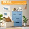 6 Drawers Plastic Storage Tower, 40 x 19.7 Inch Plastic Dresser Storage Tower Closet Organizer Storage Tower with Drawer Multi-layer Closet Organizer for Home, Office, Bedroom (Blue) view 3