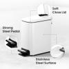 Cesun Small Bathroom Trash Can with Lid Soft Close, Step Pedal, 6 Liter / 1.6 Gallon Stainless Steel Slim Garbage Can for Bedroom, Diaper Waste Basket with Removable Inner Bucket (White) view 3