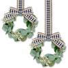 Syhood 2 Pieces 9" Mini Eucalyptus Wreath Artificial Spring Summer Greenery Wreath for Front Door Farmhouse Kitchen Cabinet with Ribbon for Porch Wall Window Decor(Plaid Bow Style) view 1