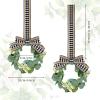 Syhood 2 Pieces 9" Mini Eucalyptus Wreath Artificial Spring Summer Greenery Wreath for Front Door Farmhouse Kitchen Cabinet with Ribbon for Porch Wall Window Decor(Plaid Bow Style) view 3