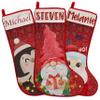Brd Gifts Set of 5 - Personalized Christmas Stockings w/ 9 Patterns | 5 Fonts- 19" Santa, Gnome, Snowman, Reindeer, Fireplace Holiday Stocking Decorations, Gift for Family - Xmas Stocking for Kids view 4