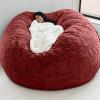 Bean Bag Chair Cover, 7FT Giant Breathable and Durable Comfortable (No Filler) Big Round Soft Fluffy Faux Fur BeanBag Lazy Sofa for Adult Living Room 180x90 cm view 1
