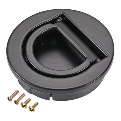 DUO ER 2pcs Plane Drawer Door Pull Black Flush Pull Ring Handle 40x10mm