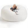 Bean Bag Chair Cover, 7FT Giant Breathable and Durable Comfortable (No Filler) Big Round Soft Fluffy Faux Fur BeanBag Lazy Sofa for Adult Living Room 180x90 cm view 1