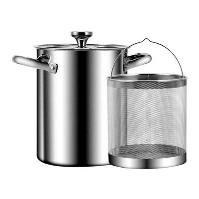 Hemoton 1set Frying Pot Deep Fryer for Gas Electric Stoves Portable Soup Pot Handle for Cooking Asparagus and Pasta