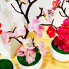 curfair Artificial Plant Artificial Flowers Exquisite Simulation Bonsai Realistic Anti Fade Faux Silk Flower Nice-Looking Fake Plum Blossom Flower Plant Simulation Flower Home Decor-Bright Red view 2