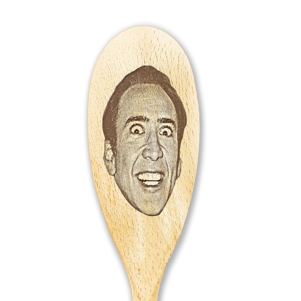 Nicolas Cage Face On Wooden Spoon Nic Cage On Things Nicolas Cage Gifts For Birthday Housewarming Gift Funny Meme Gift Chef Cook Fan Gift