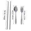 3PCS Premium Travel Utensils With Case, Stainless Steel Reusable Portable Utensils Set With Case,Travel Silverware Set With Case for Camping Picnic Workplace view 2