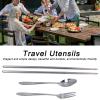 3PCS Premium Travel Utensils With Case, Stainless Steel Reusable Portable Utensils Set With Case,Travel Silverware Set With Case for Camping Picnic Workplace view 3