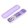 Stainless Steel Flatware Set with Portable Box, Reusable Flatware Cutlery Set, Camping Travel Utensils Set Include Fork Spoon Chopsticks(Purple) view 1