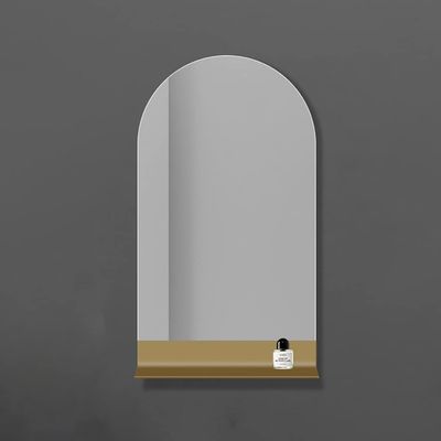 Mirrors Arched Wall with Shelf Explosion-Proof Frameless Wall Wall-Mounted Bathroom Makeup Bedroom Vanity Entryway Wall Decor