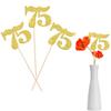 12 PCS Glitter Number 75 Centerpiece Sticks 75th Birthday Cake Toppers Seventy Five Table Flower Topper Decorations for 75th Birthday Anniversary Party Centerpiece Supplies Gold view 1