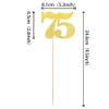 12 PCS Glitter Number 75 Centerpiece Sticks 75th Birthday Cake Toppers Seventy Five Table Flower Topper Decorations for 75th Birthday Anniversary Party Centerpiece Supplies Gold view 2