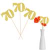 12 PCS Glitter 70th Birthday Centerpiece Sticks Number 70 Cake Toppers Seventy Table Flower Topper Decorations for 70th Birthday Anniversary Party Centerpiece Supplies Gold view 1