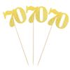 12 PCS Glitter 70th Birthday Centerpiece Sticks Number 70 Cake Toppers Seventy Table Flower Topper Decorations for 70th Birthday Anniversary Party Centerpiece Supplies Gold view 3