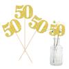 12 PCS Glitter 50th Birthday Centerpiece Sticks Number 50 Cake Toppers Fifty Table Flower Topper Decorations for 50th Birthday Anniversary Party Centerpiece Supplies Gold view 1