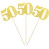 12 PCS Glitter 50th Birthday Centerpiece Sticks Number 50 Cake Toppers Fifty Table Flower Topper Decorations for 50th Birthday Anniversary Party Centerpiece Supplies Gold view 3