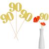 12 PCS Glitter Number 90 Centerpiece Sticks 90th Birthday Cake Toppers Ninety Table Flower Topper Decorations for 75th Birthday Anniversary Party Centerpiece Supplies Gold view 1