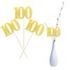 12 PCS Glitter Number 100 Centerpiece Sticks 100th Days Birthday Cake Toppers One Hundred Table Flower Topper Decorations for 100th Birthday Anniversary Party Centerpiece Supplies Gold view 1