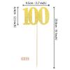 12 PCS Glitter Number 100 Centerpiece Sticks 100th Days Birthday Cake Toppers One Hundred Table Flower Topper Decorations for 100th Birthday Anniversary Party Centerpiece Supplies Gold view 2