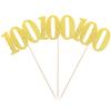 12 PCS Glitter Number 100 Centerpiece Sticks 100th Days Birthday Cake Toppers One Hundred Table Flower Topper Decorations for 100th Birthday Anniversary Party Centerpiece Supplies Gold view 3