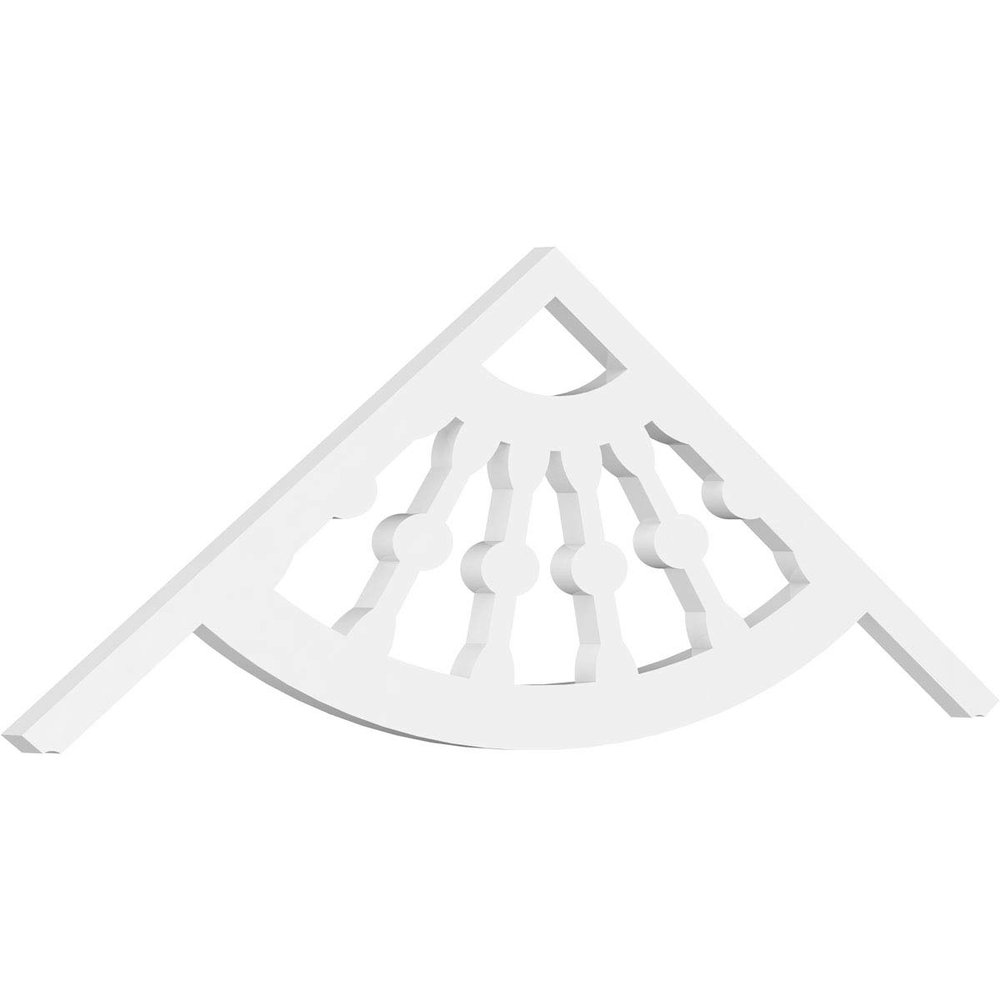 Ekena Millwork GPP036X006X100CWW Classic Wagon Wheel Architectural Grade PVC Gable Pediments, 36"W x 6"H x 1"P (4/12) Pitch