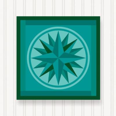 BARN QUILT Block Outdoor Square BQ024-03 | 6 SIZES | Outside Pattern | Wall Art | Yard Art | Barn Quilt Sign | Farm Quilt Design (46" x 46" 1 sided) Shipped in 4-23" Pieces