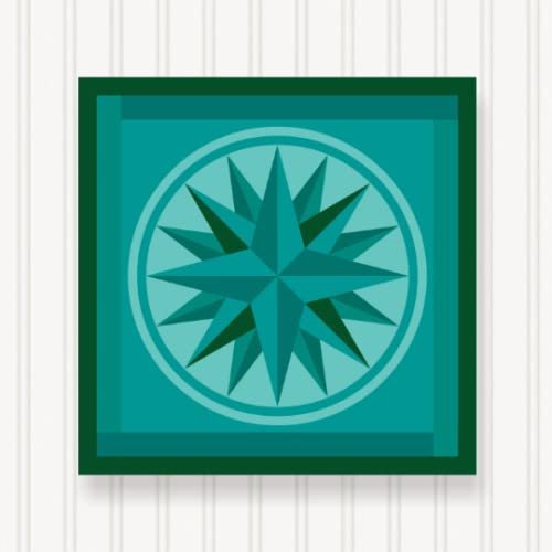 BARN QUILT Block Outdoor Square BQ024-03 | 6 SIZES | Outside Pattern | Wall Art | Yard Art | Barn Quilt Sign | Farm Quilt Design (46" x 46" 1 sided) Shipped in 4-23" Pieces