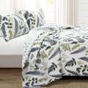 Lush Decor Devonia Allover Reversible Oversized 3 Piece Cotton Quilt Set, King, White & Green view 2