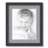 ArtToFrames 11x14 inch Black Stain on Solid Red Oak Picture Frame with 2 Inch Single Silver Mat, SingleMat-0066-59504-YBLK-11x14-7501 view 1
