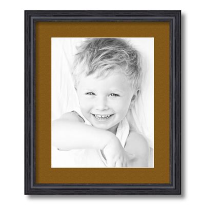 ArtToFrames 11x14 inch Black Stain on Solid Red Oak Picture Frame with 2 Inch Single Coronado Mat, SingleMat-0066-59504-YBLK-11x14-592