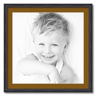 ArtToFrames 24x24 inch Black Stain on Solid Red Oak Picture Frame with 2 Inch Single Coronado Mat, SingleMat-0066-59504-YBLK-24x24-592