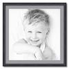 ArtToFrames 24x24 inch Black Stain on Solid Red Oak Picture Frame with 2 Inch Single Silver Mat, SingleMat-0066-59504-YBLK-24x24-7501 view 1