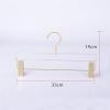 10 Pieces of Acrylic Transparent Gold Hook Hanger Acrylic Hanger with Gold Clip Clear Acrylic Hanger Pants Hanger Clip Skirt Display view 3