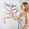 AITEE Acrylic Bathroom Organizer Caddy, Clear Shampoo Holder Wall Mounted, Shower Organizer with Suction Cup, No Drilling and Rustproof, Sturdy and Durable - Combination Shelf view 2