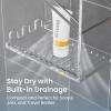 AITEE Acrylic Bathroom Organizer Caddy, Clear Shampoo Holder Wall Mounted, Shower Organizer with Suction Cup, No Drilling and Rustproof, Sturdy and Durable - Combination Shelf view 3