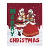 African American Mr and Mrs Santa Claus Merry Christmas Burgundy Background Throw Blanket view 1